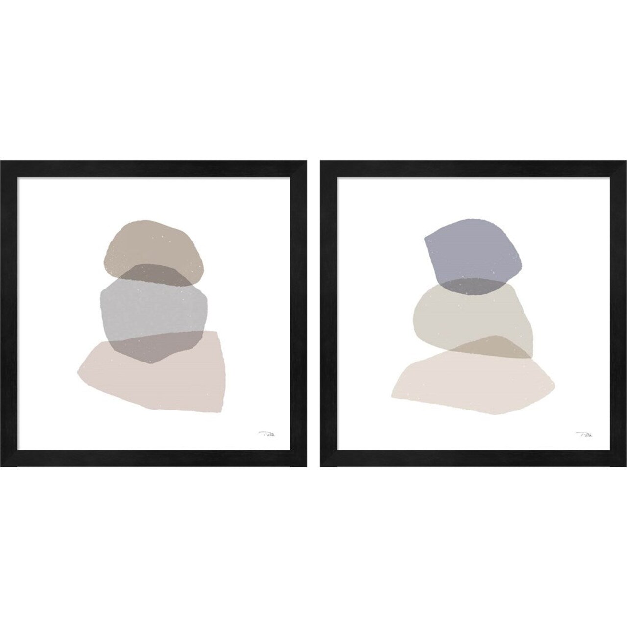 Pieces by Pieces Neutral by Pela, 2 Piece Black Framed Art Set